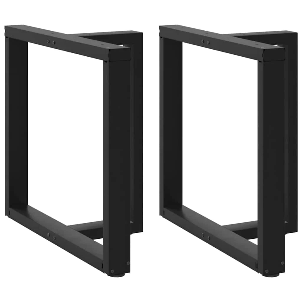 Set di 2 gambe regolabili a forma di T per tavolo da pranzo 80 x 35 x 72 cm design moderno acciaio nero 02_0057327