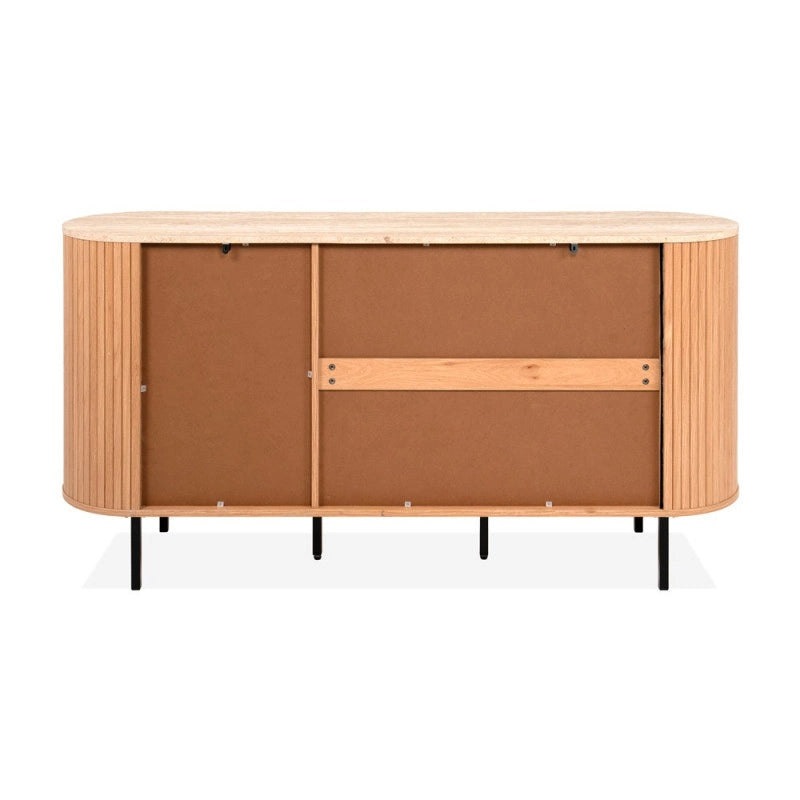 Madia Fabia 51A con 3 ante colore rovere e top effetto travertino