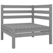 Set Divani da Giardino 3 pz in Legno Massello di Pino Grigio 806599