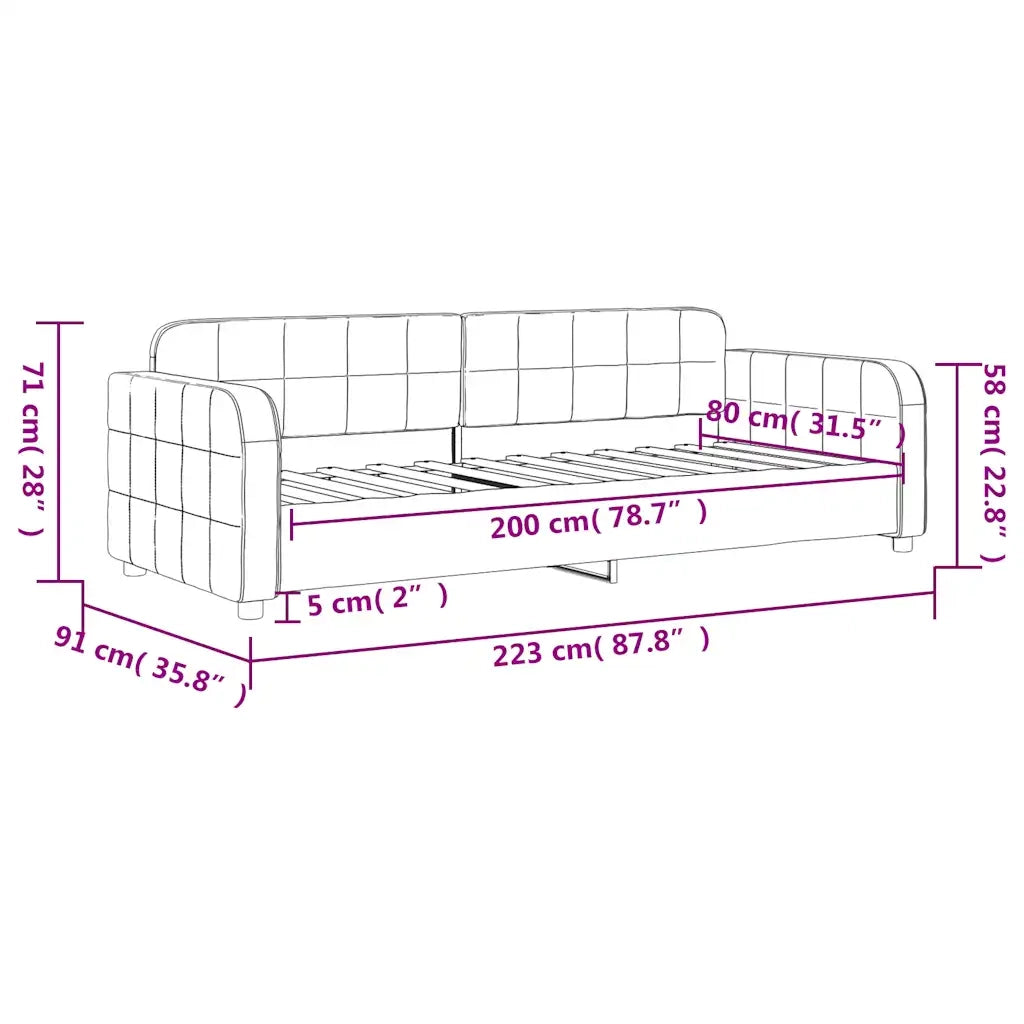 Letto da Giorno Giallo 80x200 cm in Velluto 354056