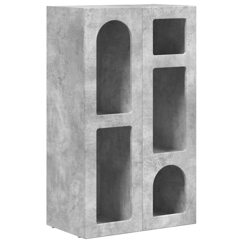 Credenza-Buffet-Armadio da cucina Grigio cemento 59 x 35 x 100,5 cm Legno multistrato