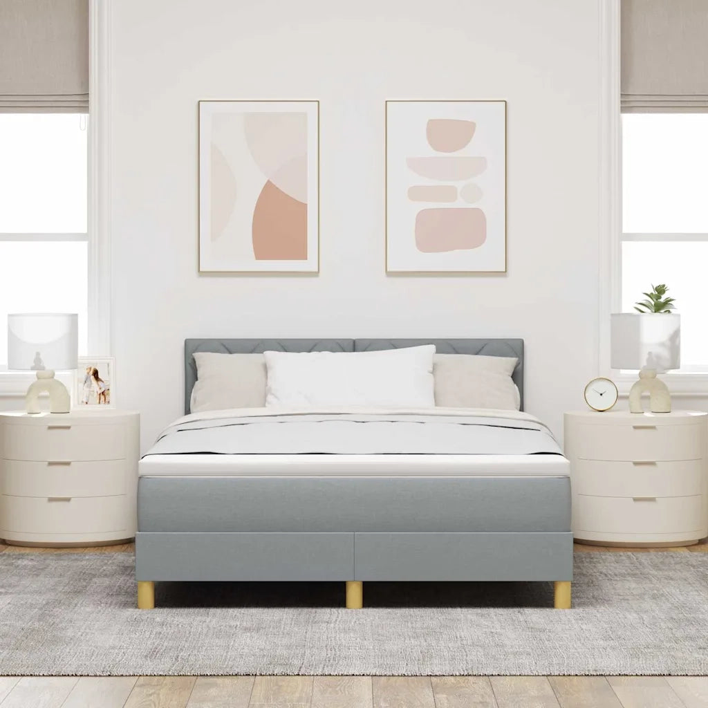 Letto a Sorgente LED Grigio chiaro 160 x 200 cm Tessuto 3342527