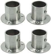 Set di maniglie in acciaio inossidabile - flangia regolabili - set da 4 - argento