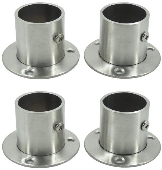 Set di maniglie in acciaio inossidabile - flangia regolabili - set da 4 - argento