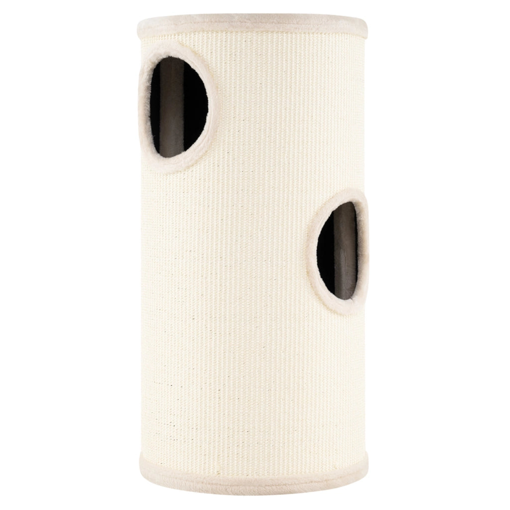 Condo per gatti a piani multi-livello con tappetino per graffi in sisal, Condo letto morbido per pisolini Beige