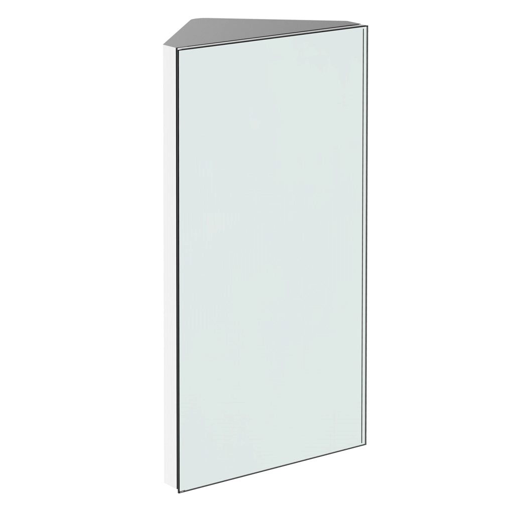 Armadietto Angolare Bagno con Specchio e Ripiani ¨C Zephmum ¨C Bianco 60x30x18.4cm