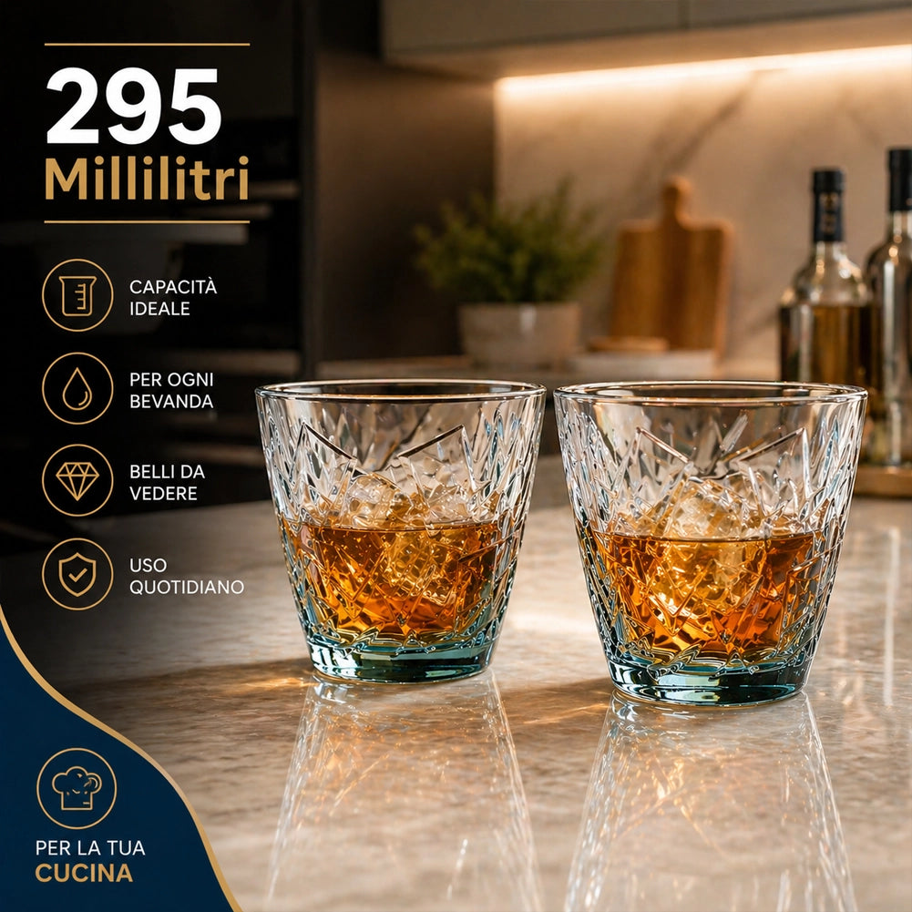 Set 2 Bicchieri da Vinci Crystal da Whisky Cocktail Lavabili in Lavastoviglie