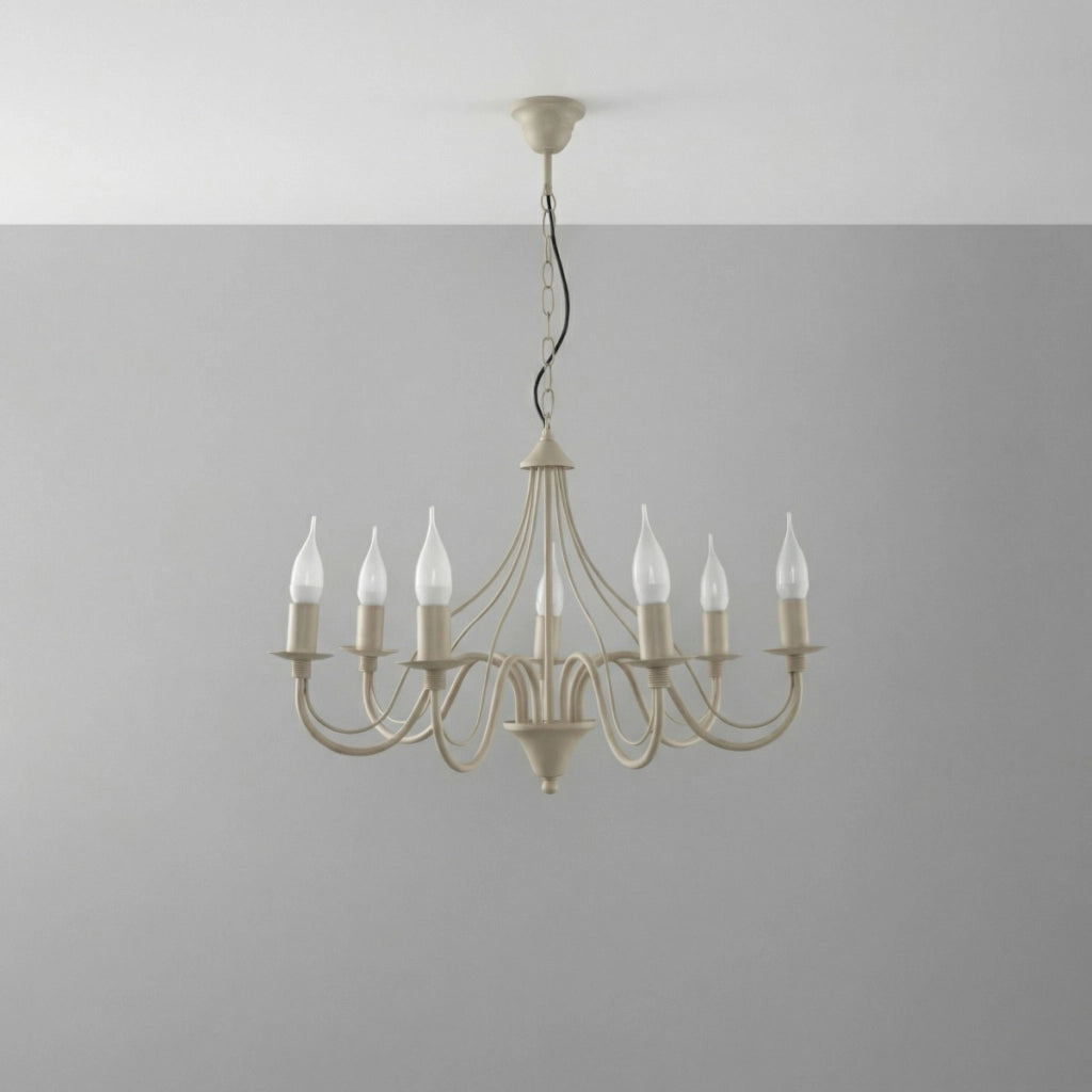 Lampadario Victoria taupe 7xE14 dimmerabile Pure Lume