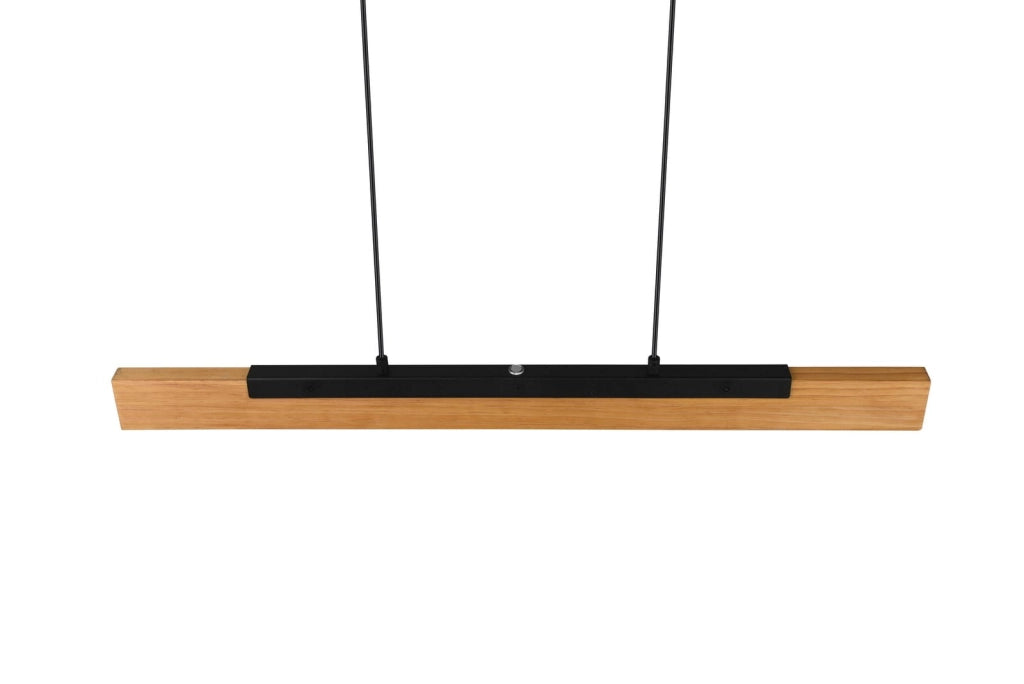 Lampada a sospensione LED Kerala nera legno 90cm Trio