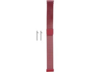 Cinturino orologio in acciaio inossidabile a maglia 16 mm con chiusura magnetica e regolazione rapida in rosso | Uomo e donna