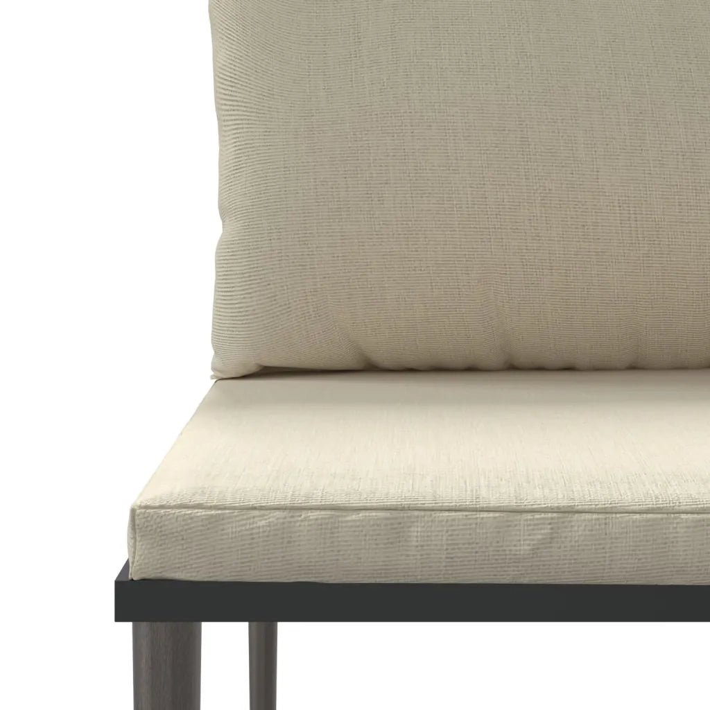 Divano componibile-Divano Centrale da Giardino con Cuscini in Polyrattan Grigio 614953