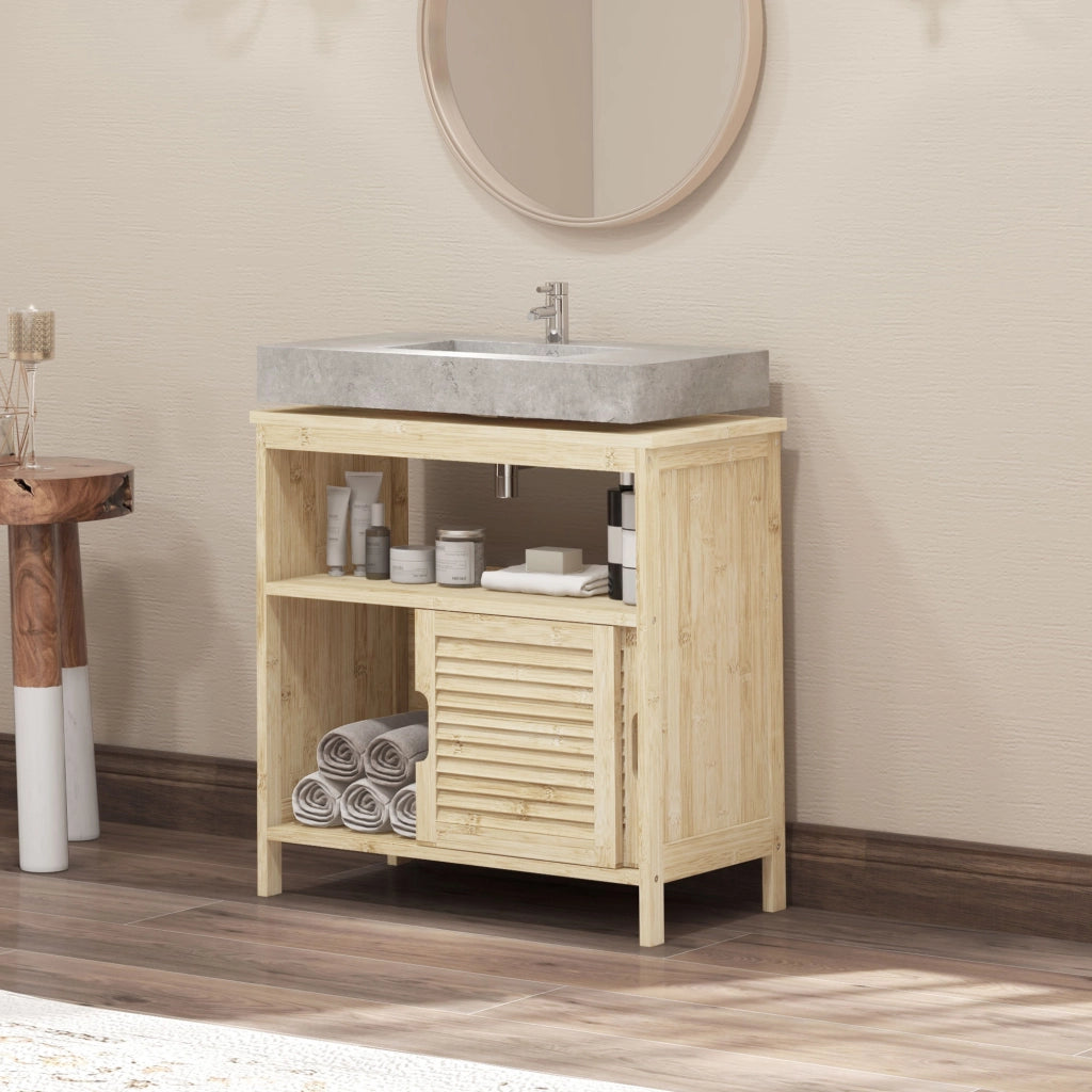 Mobile sottolavabo in bamb¨´ ¨C Xylo ¨C 2 ante, legno naturale, 60x30x60 cm