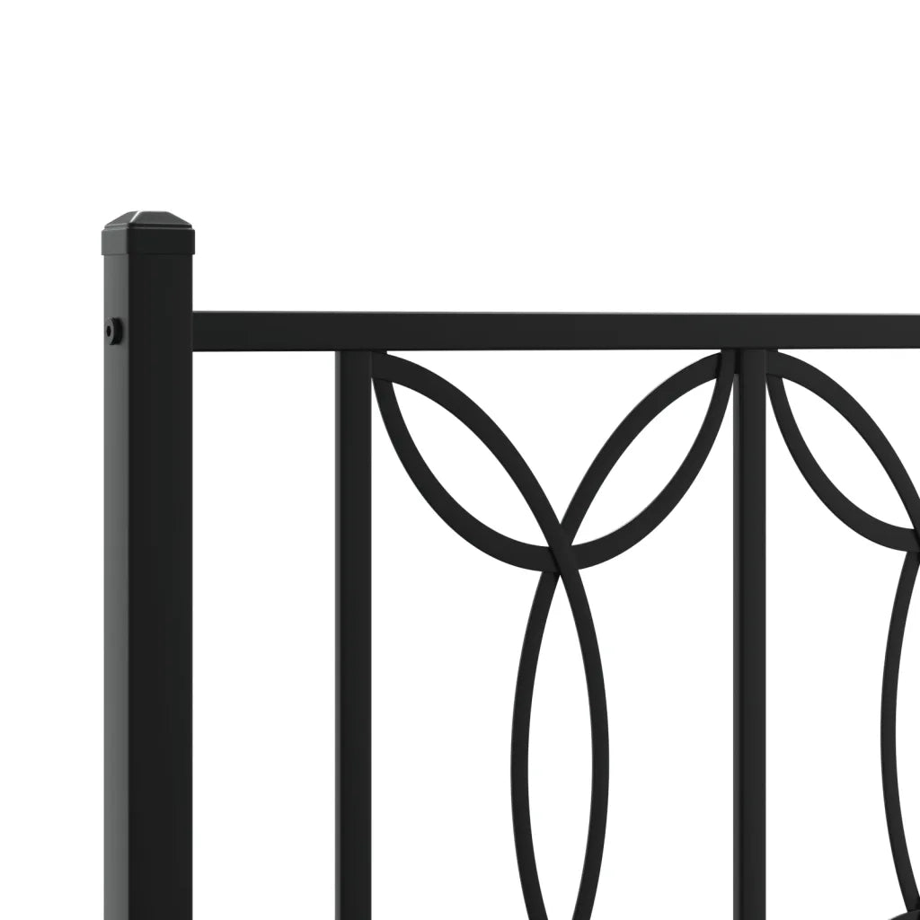 Giroletto con Testiera-Struttura Letto con testiera in Metallo Nero 120x190 cm 207122