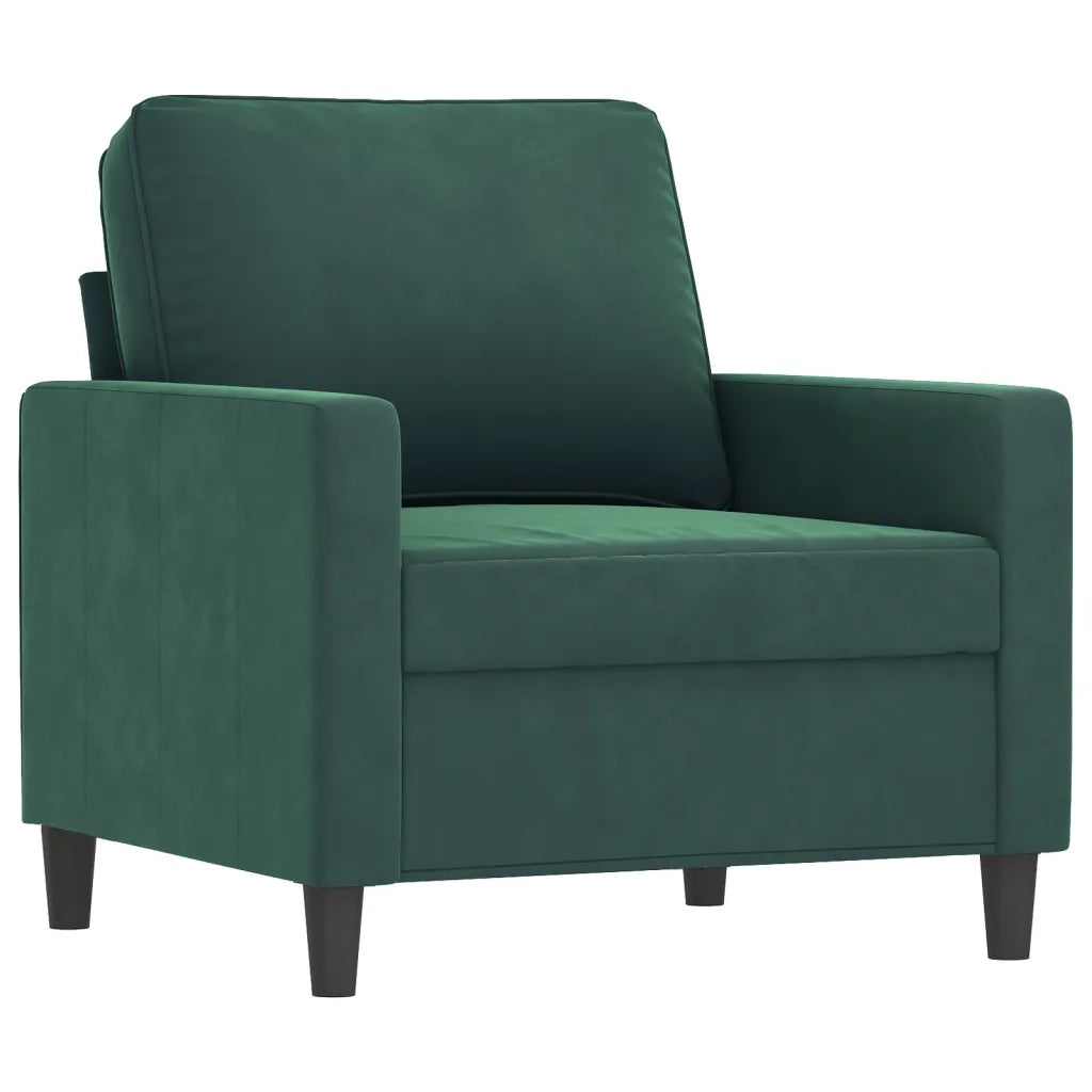 Set di Divani 4 pz con Cuscini Verde scuro in Velluto