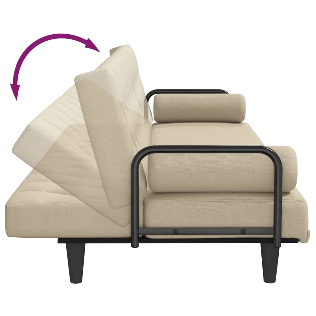 Divano letto con braccioli tessuto color crema 02_0020409