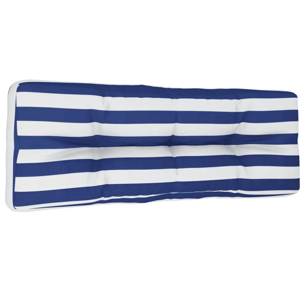 Cuscino per Pallet Strisce Bianche e Blu 120x40x12cm Tessuto 360638