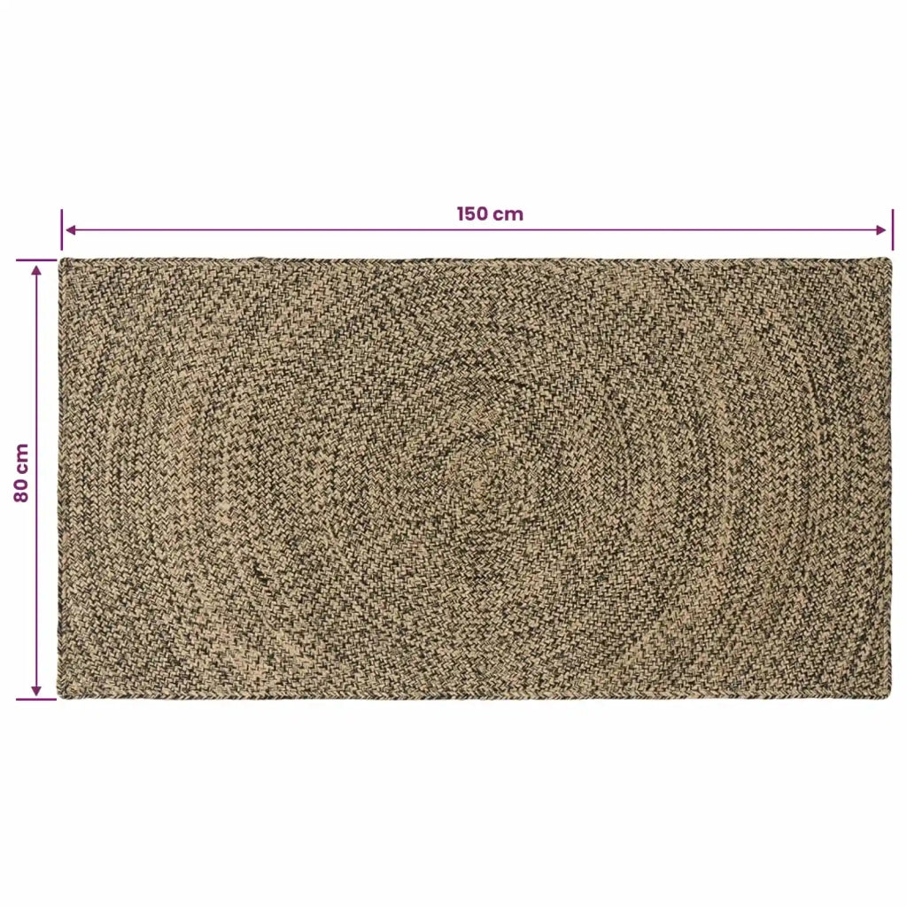 Tappeto Naturale e Nero 80 x 150 cm Juta 42010618