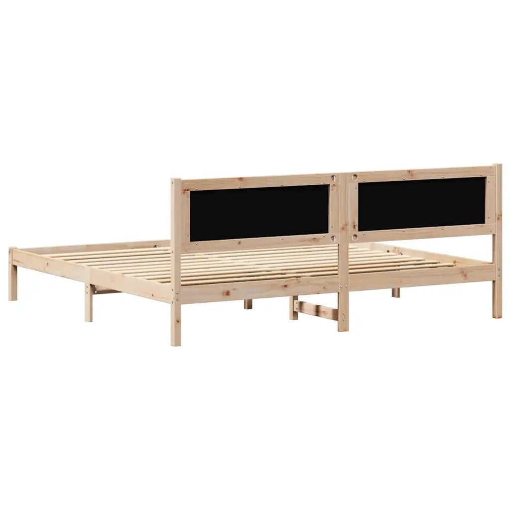 Struttura del letto-Giroletto Grigio chiaro 200 x 200 cm Pino massello 895860