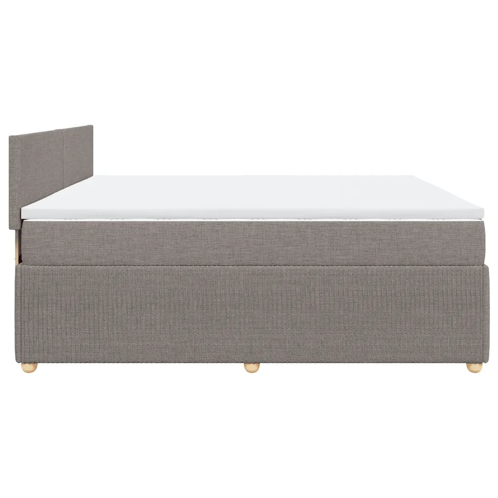 Giroletto a Molle con Materasso Tortora 200x200 cm in Tessuto 3287560