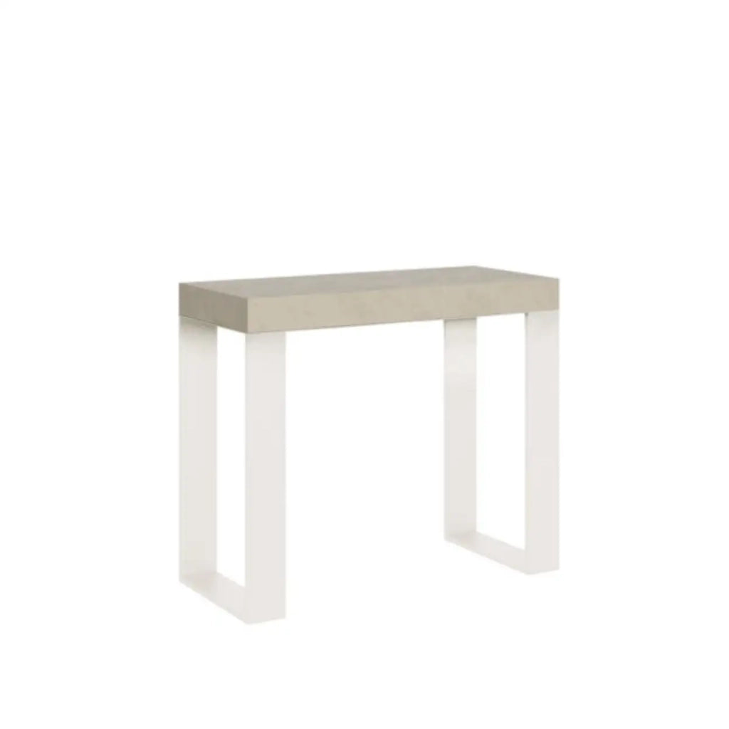 Consolle allungabile 90x40/196 cm Tecno Small cashmere gambe bianche