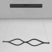 Trade Shop - Lampadario A Sospensione Led 58 Watt Onda Infinito Cristallo Ondulato Nero 32132 -