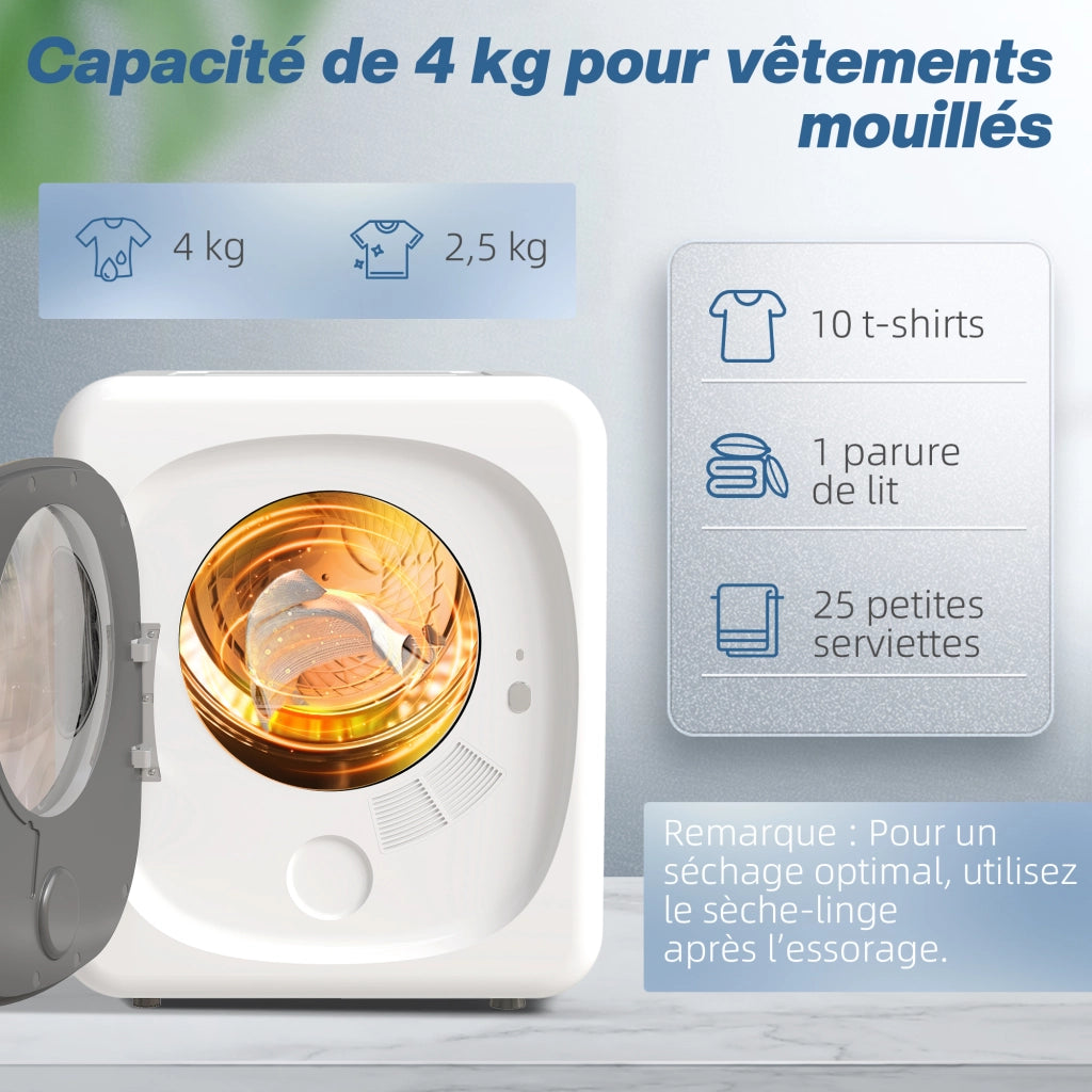 Asciugatrice portatile 4 kg ¨C Xylo ¨C 800W 5 modalit¨¤ timer bianco