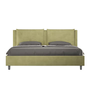 BS COM Letto con rete imbottito 180x190 microfibra tè verde