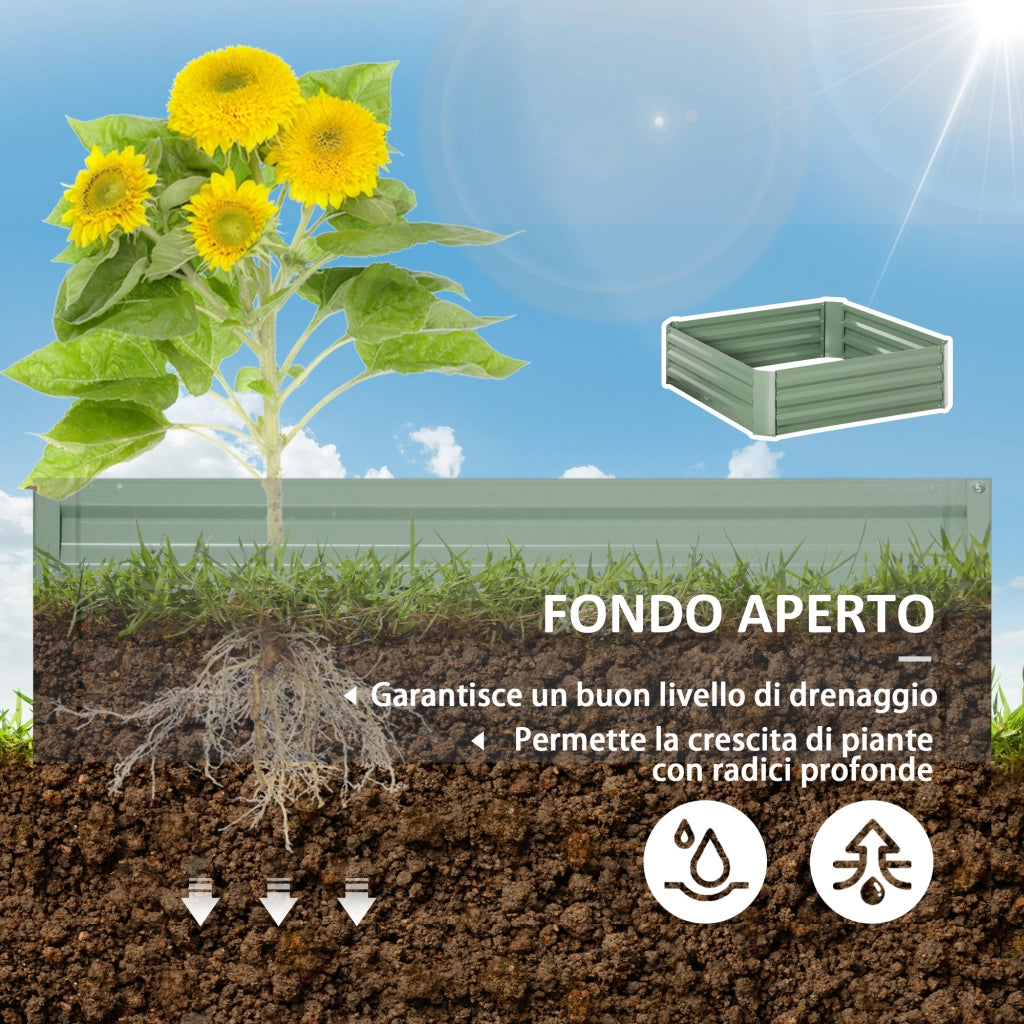 Letti per Orto Rialzati Set di 2 ¨C Minimal ¨C Acciaio Zincato 100x100x30cm