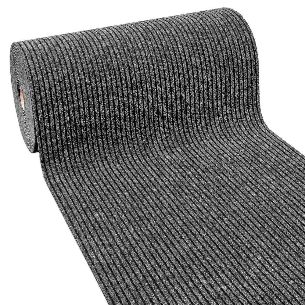 Passatoia Antiscivolo 100x500 Cm Corridoio Marciapiede Interno Esterno Tappeto Ingresso Righe Antracite