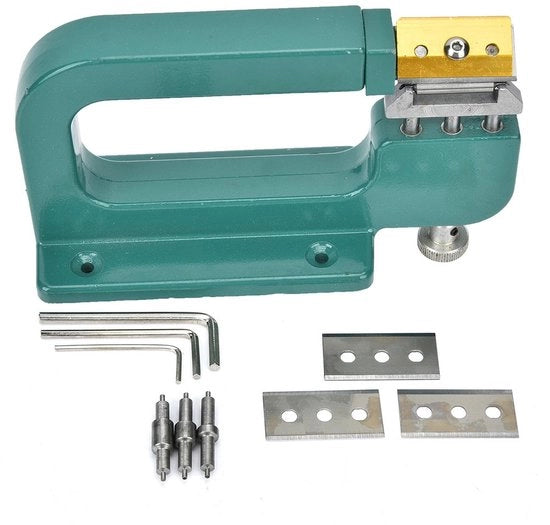 Skitrattore con Materiale in Alluminio Duraturo - Altezza Regolabile - 4 Rulli - Kit di Riparazione con Spatola - Inclusi: Lame - Leggero e Resistente - Schiacciatore di Pellame