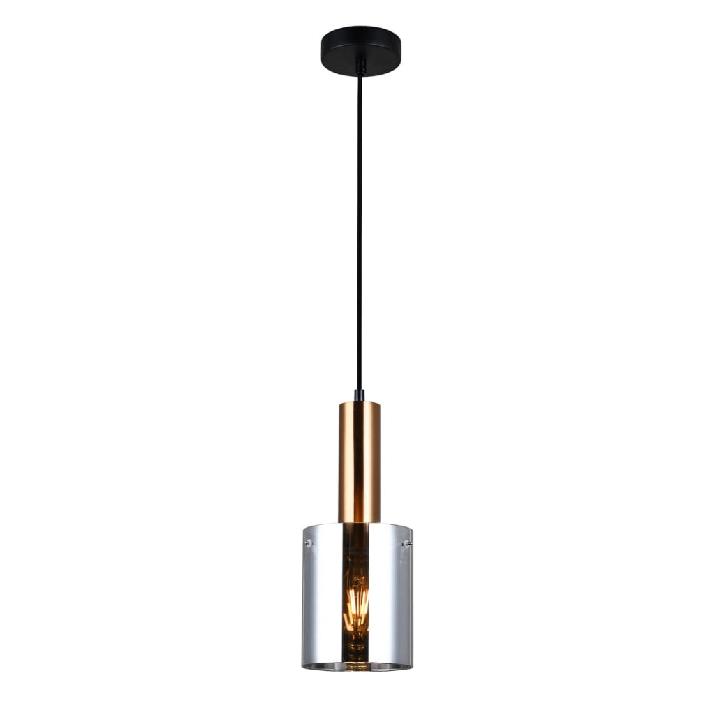 Lampada a sospensione Italux Sardo ottone vetro E27