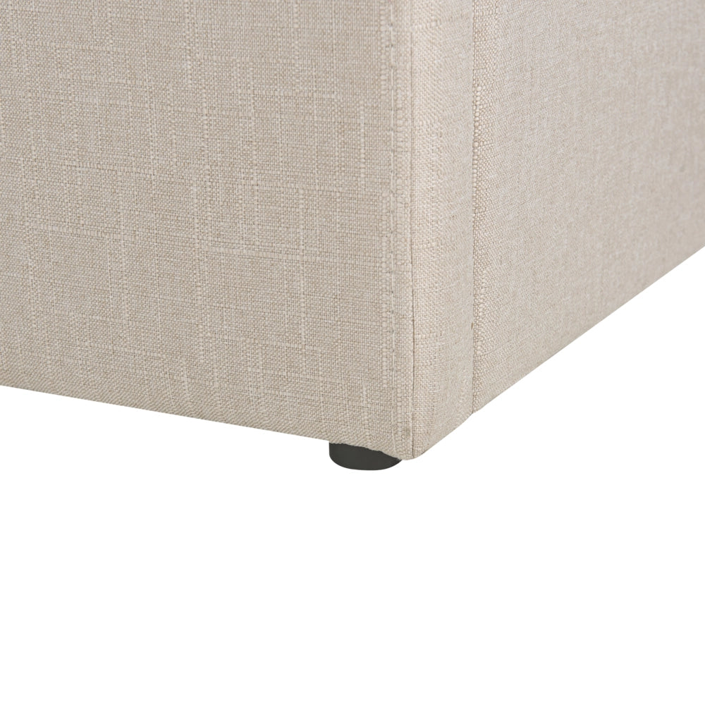Letto matrimoniale con contenitore Imbottito marrone chiaro Effetto Lino con Box Portaoggetti 160 x 200 cm Design moderno