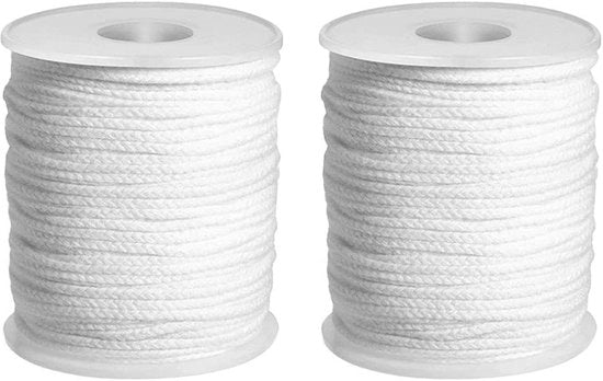 Lonti di cotone a doppia fiamma 2 pezzi - Modello 61M - Senza fumo - Manufatti a mano - Per candele - Buona stabilità di combustione