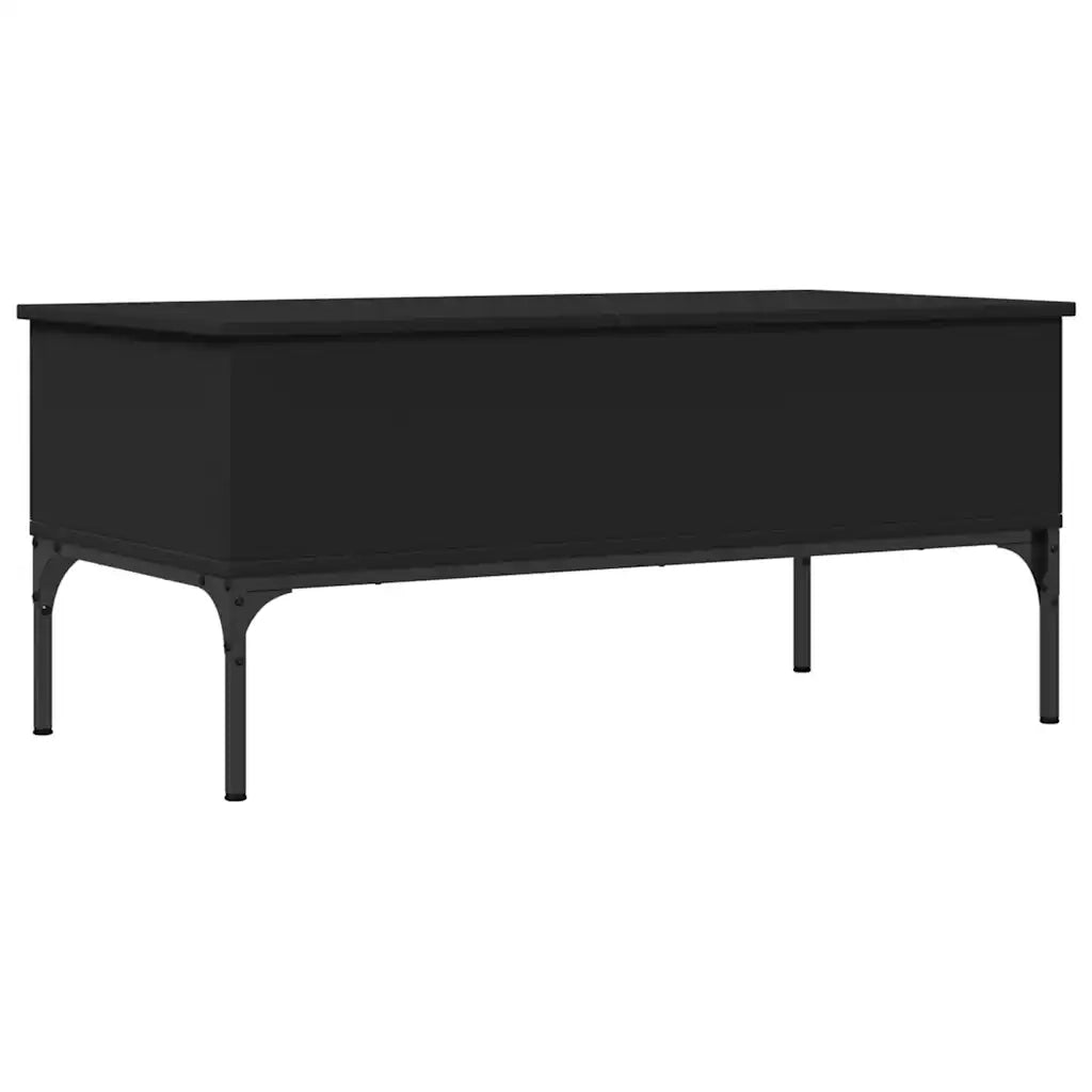 Tavolino Salotto-Tavolino da soggiorno-Tavolo Nero 100x50x45 cm Legno Multistrato e Metallo 111205