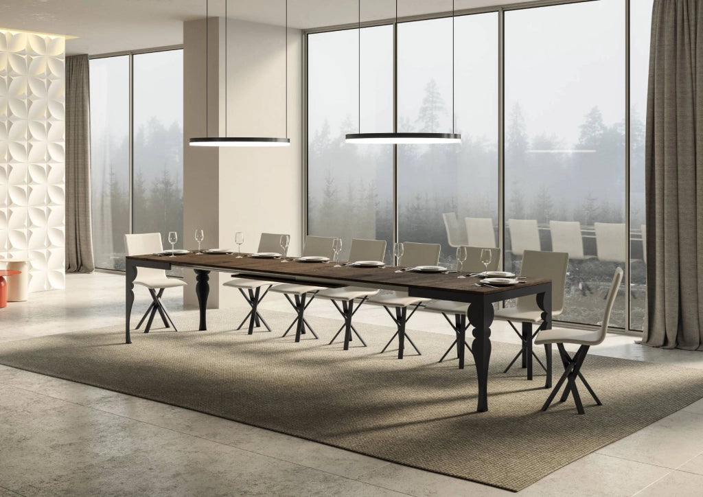 Tavolo allungabile 90x160/420 cm Paxor Evolution Noce telaio Antracite