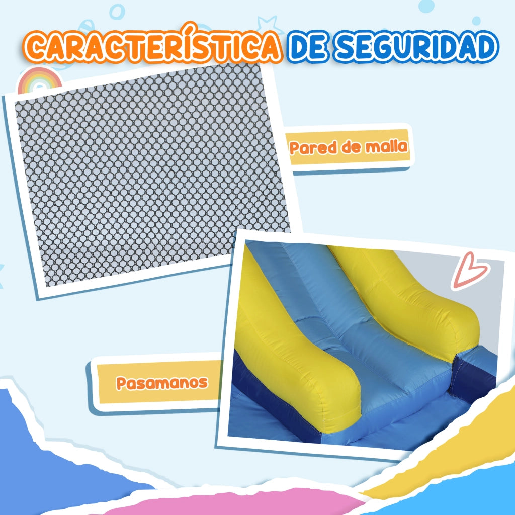 Castello Gonfiabile 5 in 1 con Scivolo Piscina e Cannone ad Acqua ¨C Xylo ¨C con Gonfiatore 550W
