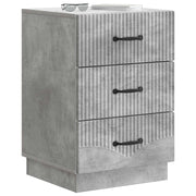 Comodino | Armadio da Notte | Mobiletto da notte con cassetto Grigio Cemento 43 x 41 x 63,5 cm