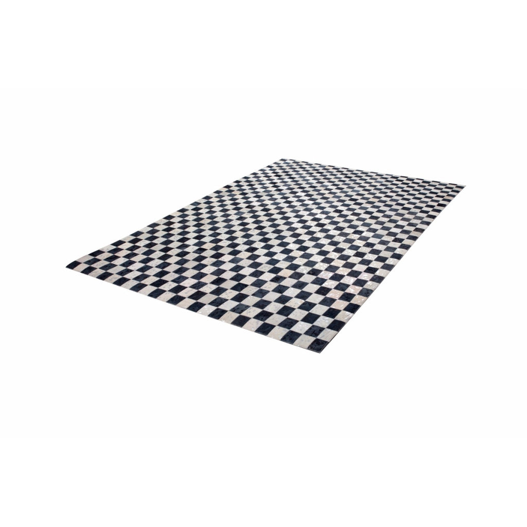 Tappeto Rocket in vera pelle patchwork argento e grigio