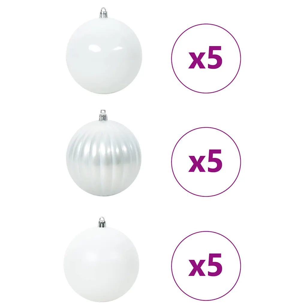 Set di palline di Natale XL 15 pcs Bianco Plastica 42018865