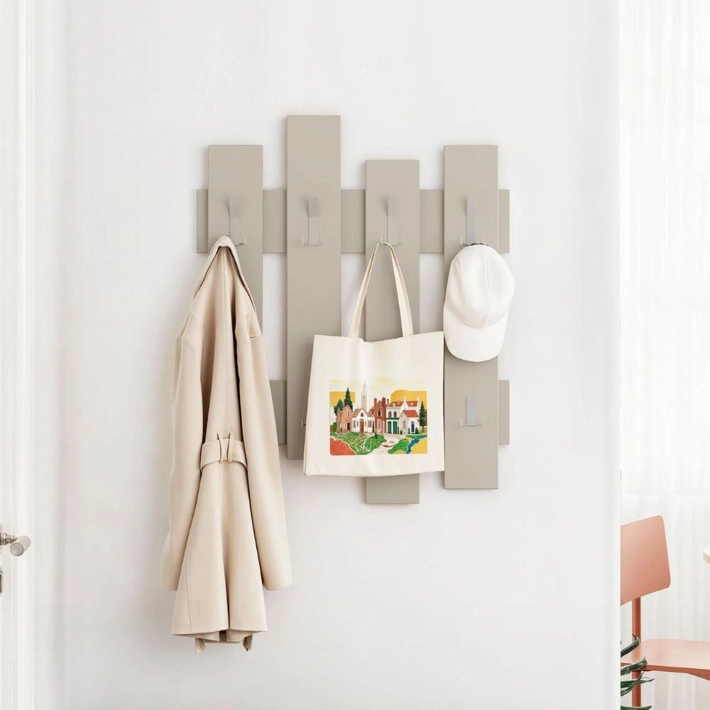 Appendiabiti a muro Wave 8 ganci colore cashmere
