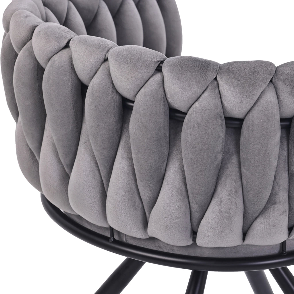 SEDIA Girevole 360° in Velluto Grigio Set da 4 pezzi