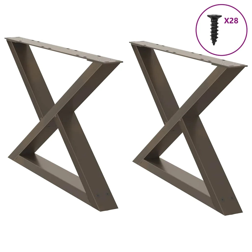 Set di 2 gambe regolabili per tavolino da caffè 70 x 42-43,3 cm design moderno acciaio naturale 02_0057001