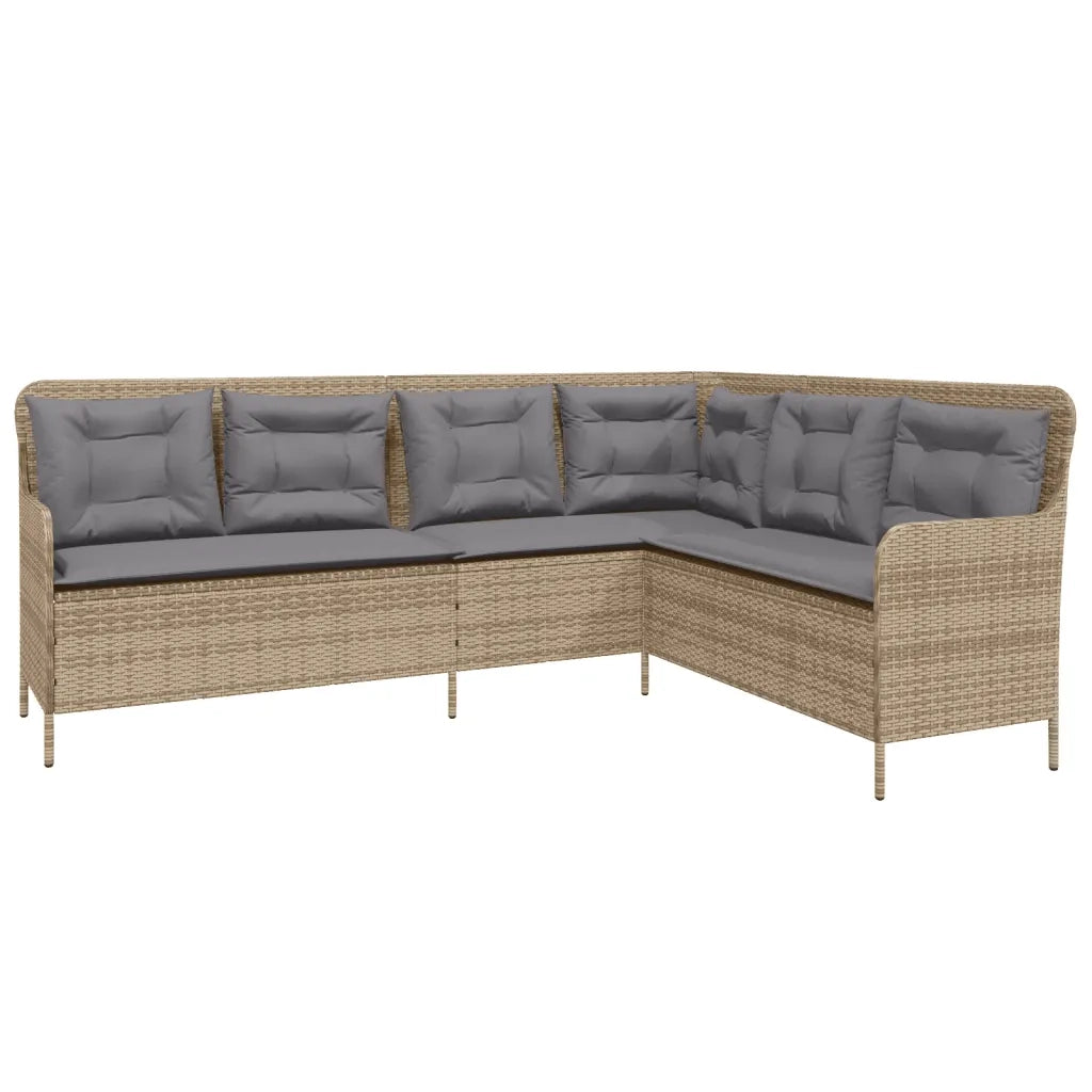 Set Divani da Giardino 2 pz con Cuscini Beige in Polyrattan