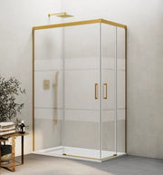 Box doccia angolare BASIC apertura al vertice 95x80 cm (90-95/75-80) oro vetro satinato