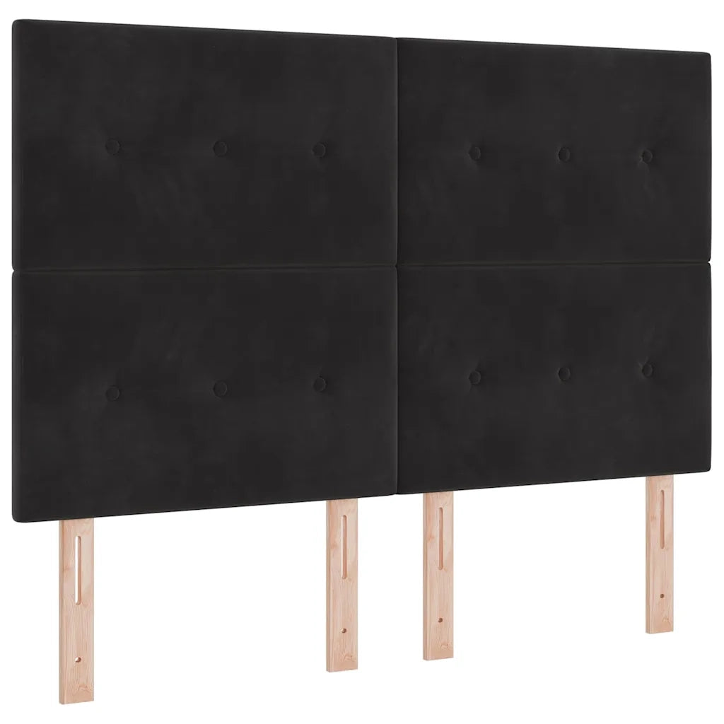 Letto a Sorgente LED con materasso Nero 140 x 200 cm Velluto 3343318