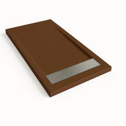 Piatto doccia Bidai con bordo 70X190 cm colore Marrone cioccolato RAL 8017 griglia in Acciaio