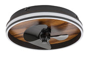 Ventilatore plafoniera LED dimmerabile Faustine 71016 nero legno