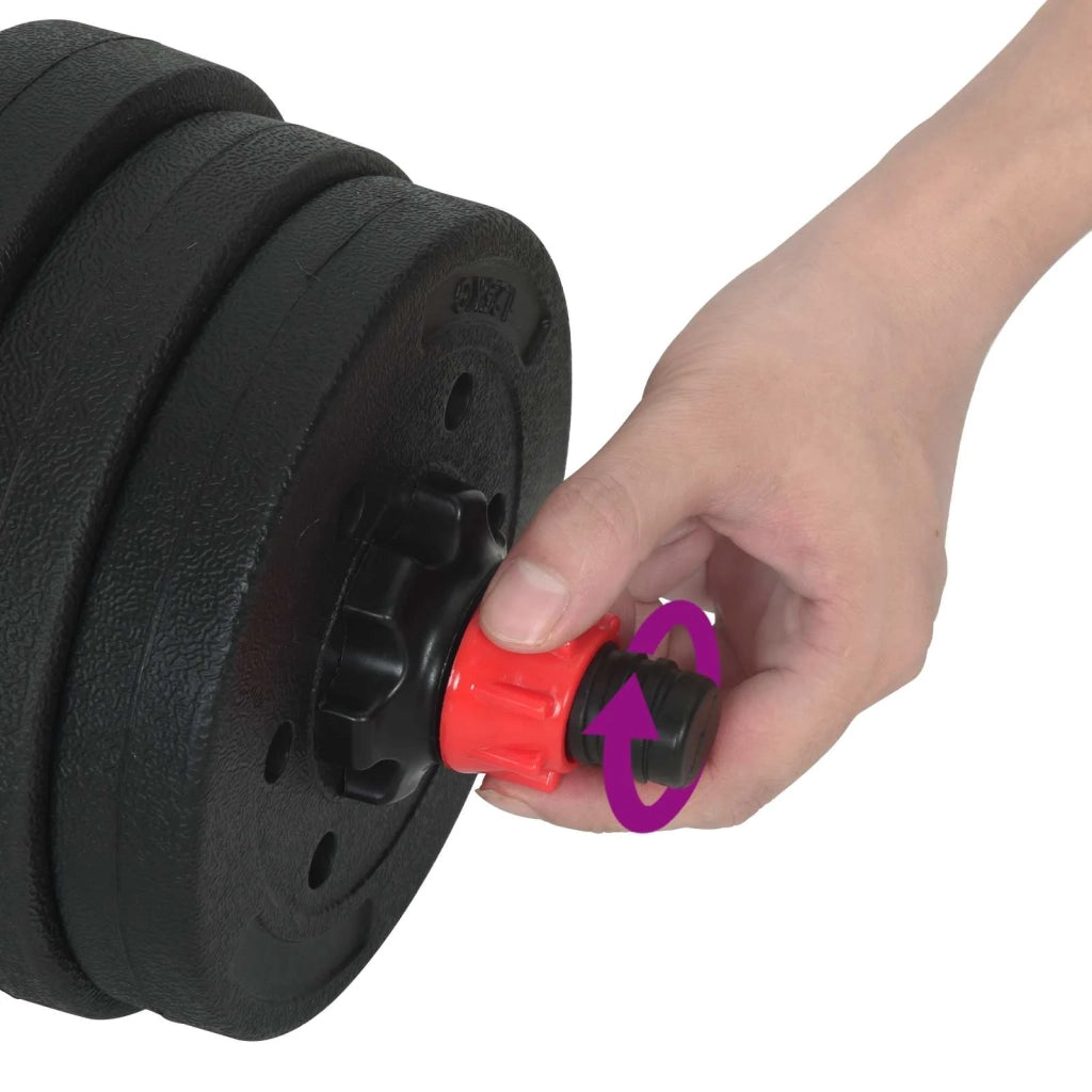 Set di manubri 4-in-1 20 kg Nero e Rosso 42023467