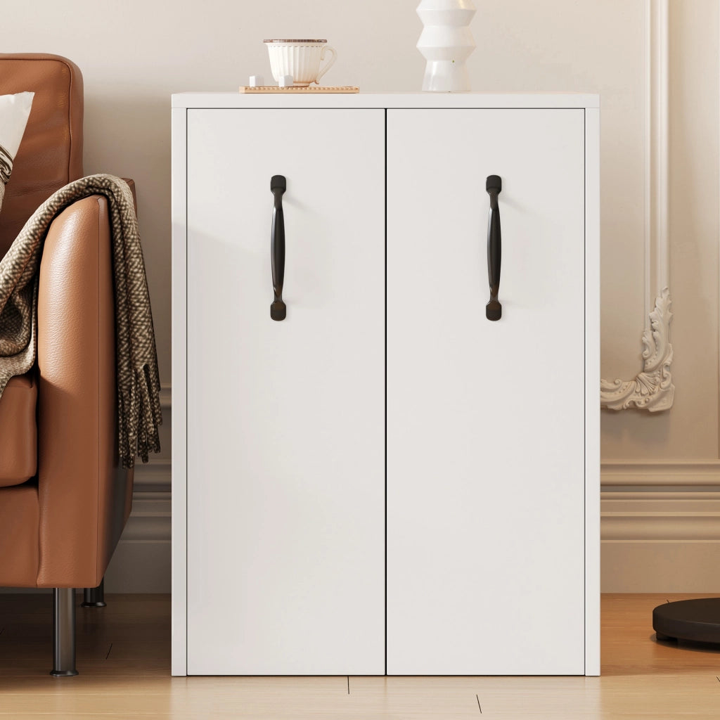 Libreria con 1 cassetto e 2 ripiani; ruote - per studio - 52×50×75 cm - bianco