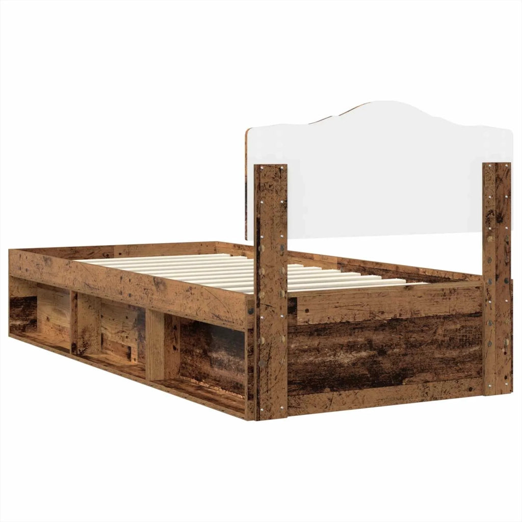 Struttura del letto-Giroletto Legno vecchio 75 x 190 cm Pino massello 579272